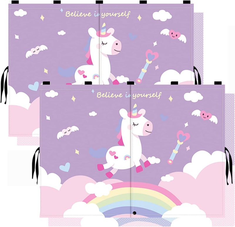 EOHMAK Car Sun Shade for Baby - Car Side Window Sun Shade Cover Upgrade Double Opening Car Interior Curtain Sun Blocker Blind (Unicorn, 2 Pack) - Image 1